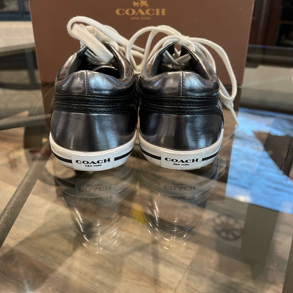 Coach Francesca Metallic Tennis Shoes Size 7.5 Medium. Original box. Worn once - Picture 4 of 5